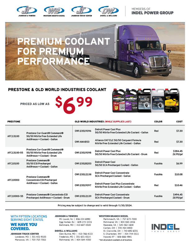 Graphic of promotional flyer for Prestone & OWI coolant