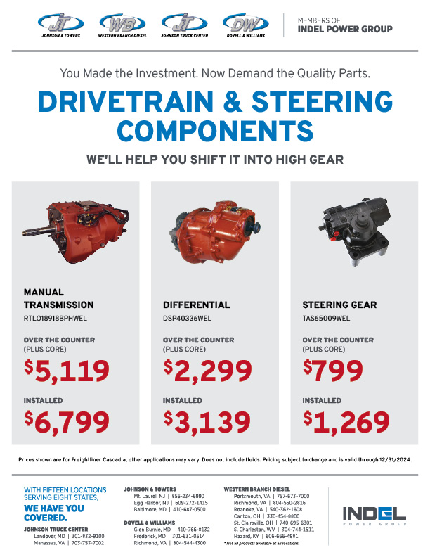 Graphic of promotional flyer for drivetrain and steering components